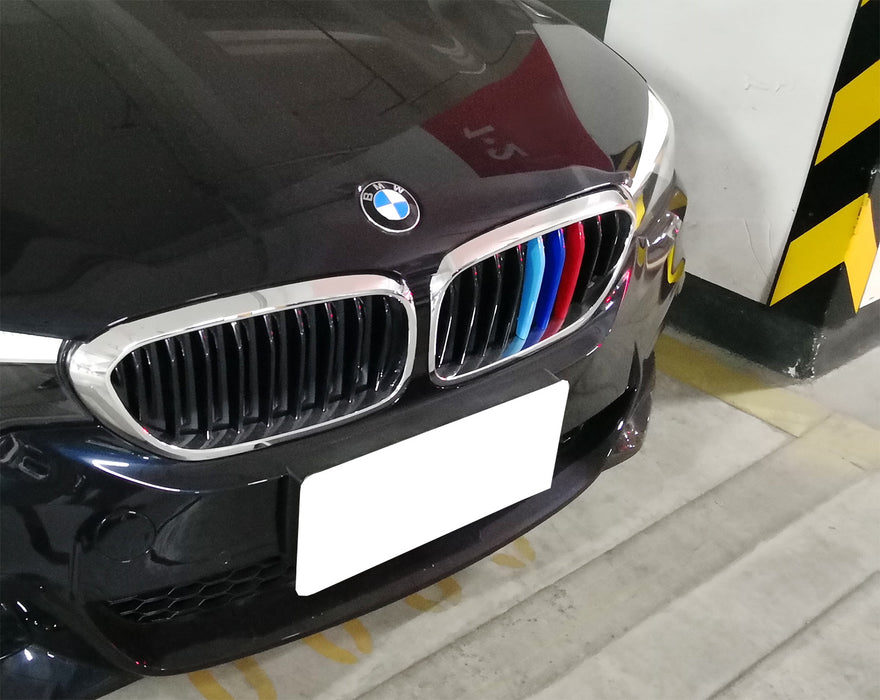 ///M-Colored Grille Insert Trims For 17-20 BMW G30/G31 5 Series w/ 9-Beam Grill