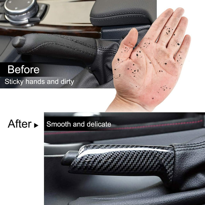 Carbon Twill-Weave Pattern ABS Plastic Handbrake Grip For BMW 1 2 3 4 5 X3 Z4