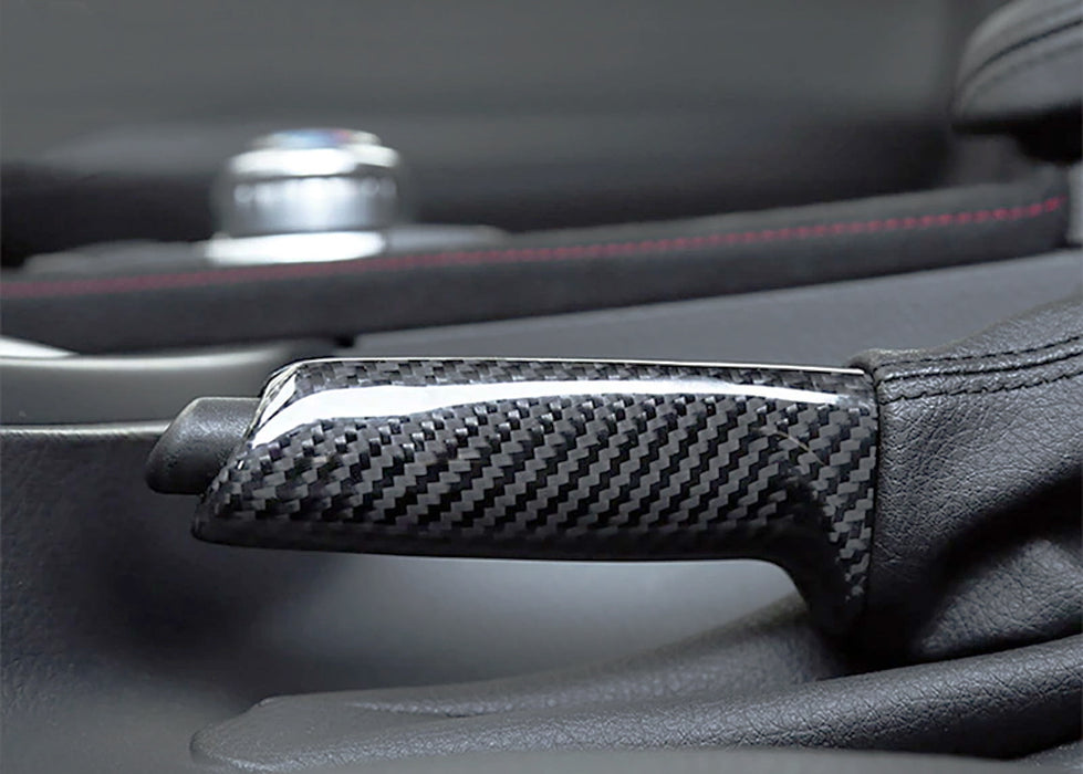 Carbon Twill-Weave Pattern ABS Plastic Handbrake Grip For BMW 1 2 3 4 5 X3 Z4