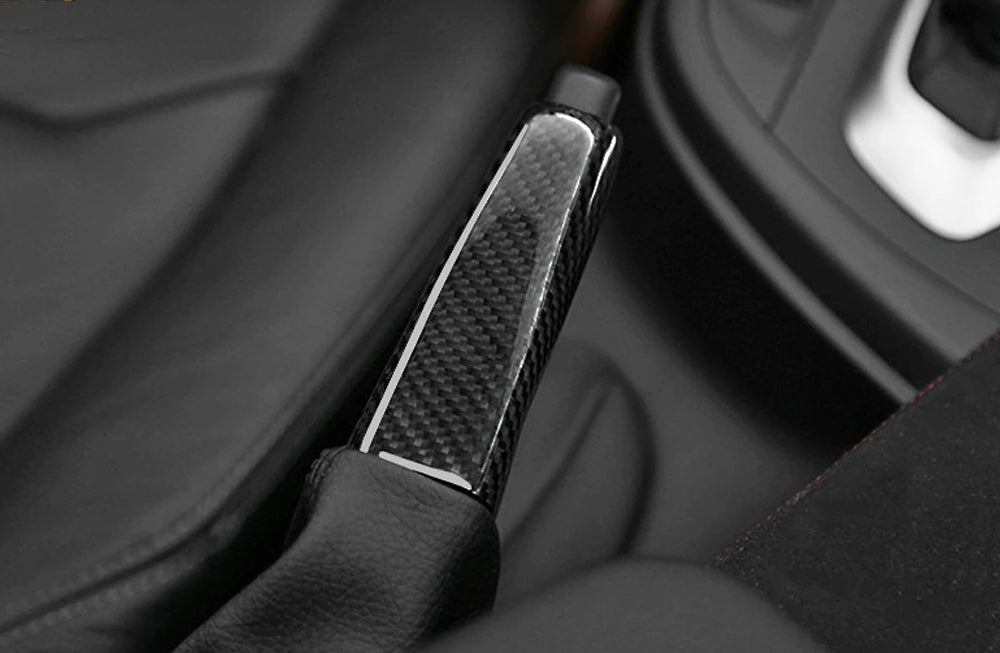 Carbon Twill-Weave Pattern ABS Plastic Handbrake Grip For BMW 1 2 3 4 5 X3 Z4