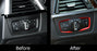 Red Headlight Switch Surrounding Decorative Trims For BMW 2 3 4 Series X5 X6