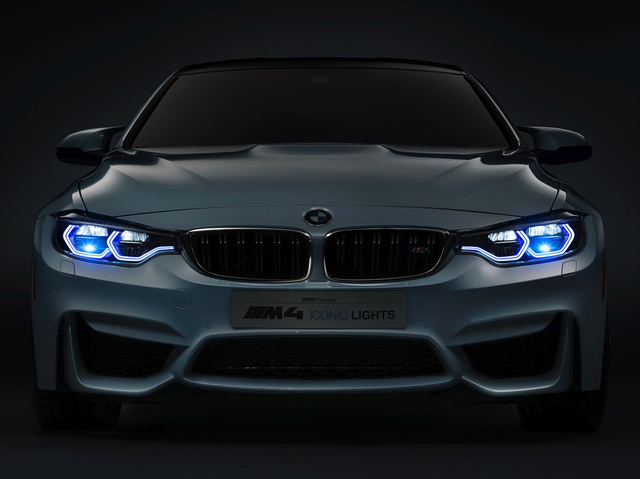 Xenon White Concept M4 Iconic Style LED Angel Eye Kit w/Relay Wirings For BMW