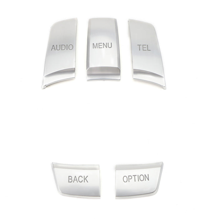 Silver 5-Button Decoration Trims For BMW Multimedia iDrive Knob Control Button