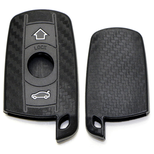 carbon fiber pattern soft silicone key fob cover for BMW 1 series