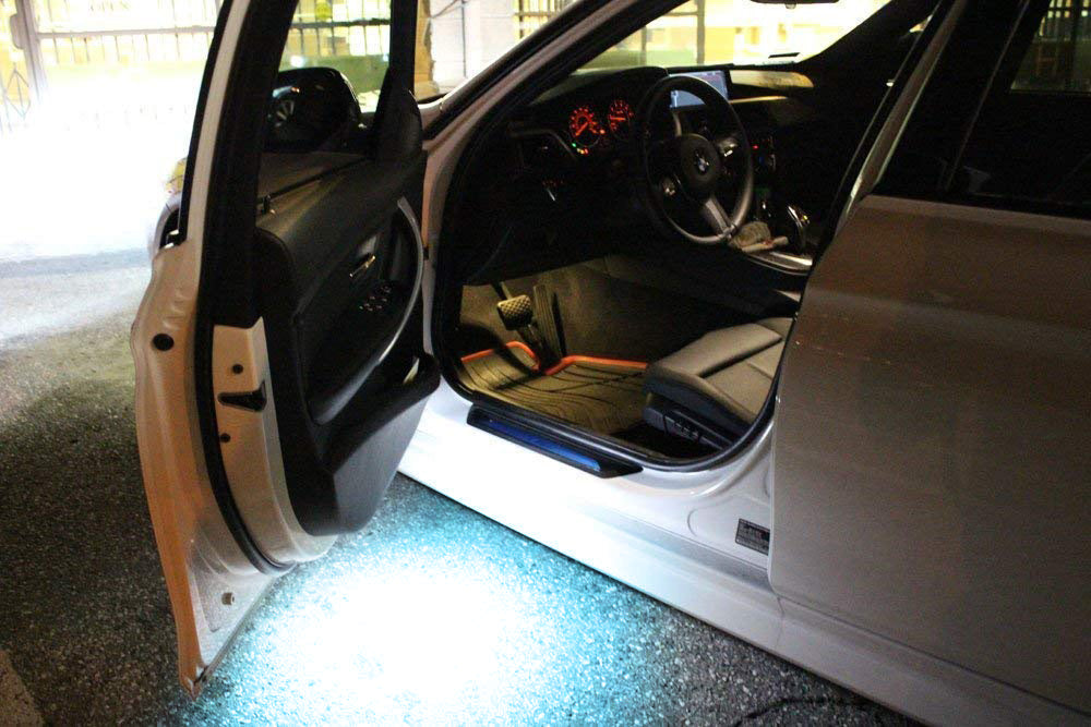 Ice Blue Aqua BMW LED Step Courtesy Door Light Lamps For 1 3 5 7 Series X3 X5 X6