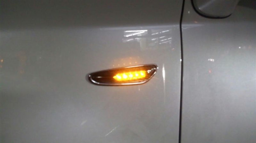 Smoked Lens Front Side Marker Lamps w/ Amber LED Lights For BMW 1 3 5 X Series