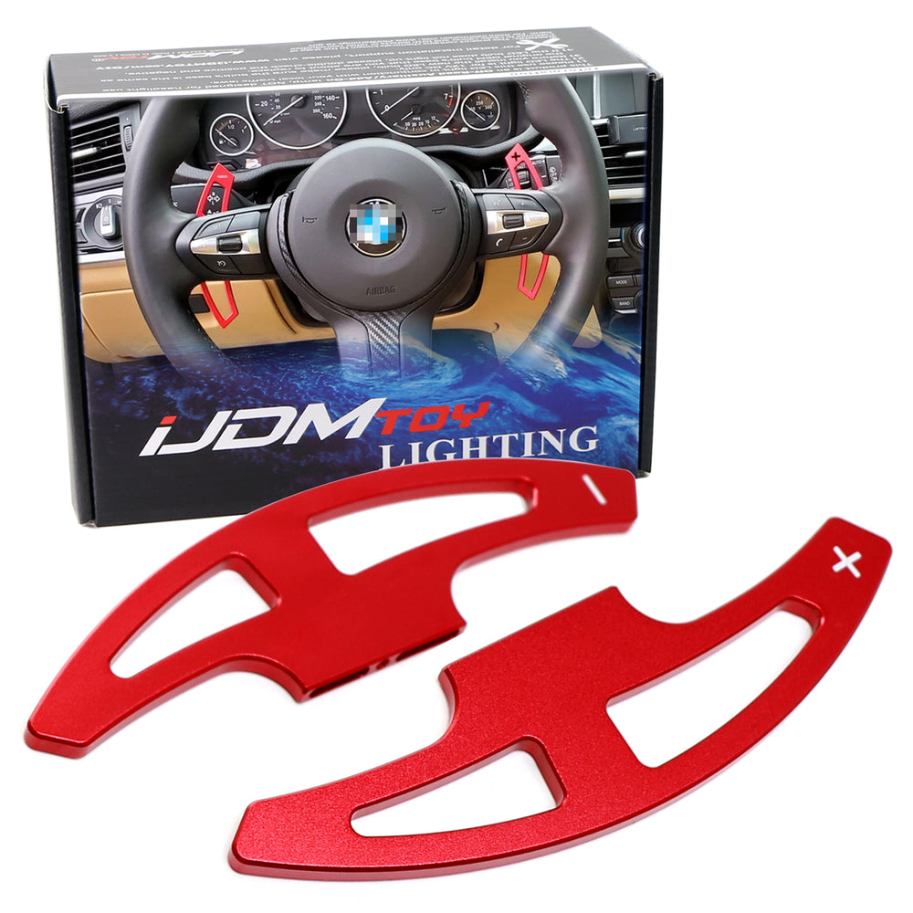 CNC Red Aluminum Steering Wheel Larger Paddle Shifter Extension For BMW E90 M3