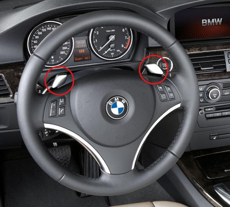 CNC Red Aluminum Steering Wheel Larger Paddle Shifters For BMW Exx M3 M6 X5M X6M