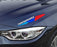 Iconic M-Sport Tri-Color Stripe w/ Grey/White Lettering Vinyl Sticker For BMW