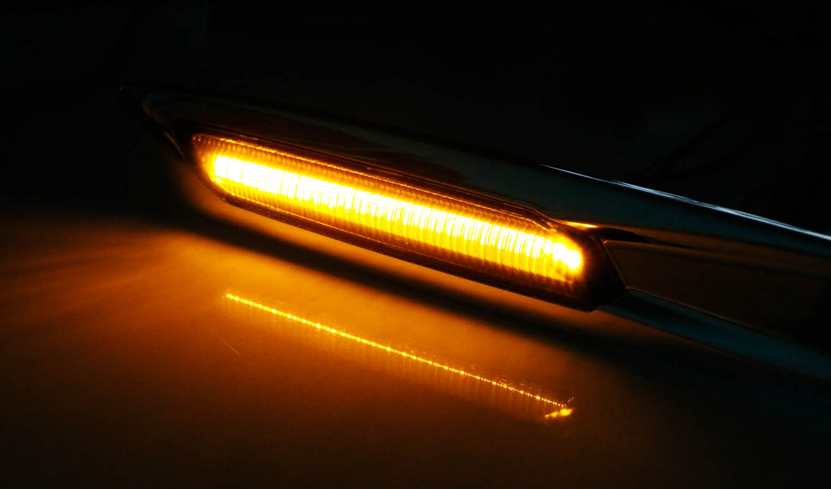 Carbon F10 Style Sequential Amber LED Side Marker Lights For BMW 1 3 5 Series