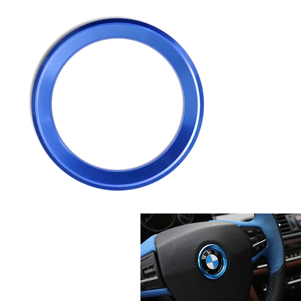 Blue Steering Wheel Center Decoration Cover Trim For BMW 1 2 3 4 5 6 Series X456