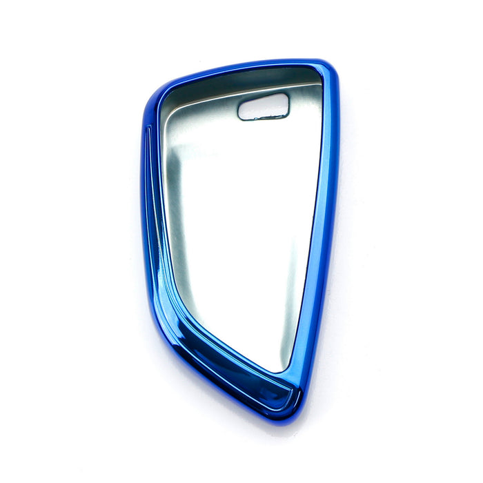 Gloss Blue TPU Key Fob Case For BMW X1 X4 X5 X6 5 & 7 Series Knife Shape Key