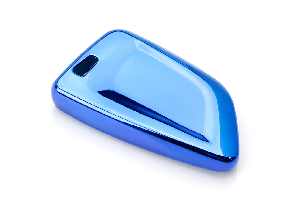 Gloss Blue TPU Key Fob Case For BMW X1 X4 X5 X6 5 & 7 Series Knife Shape Key