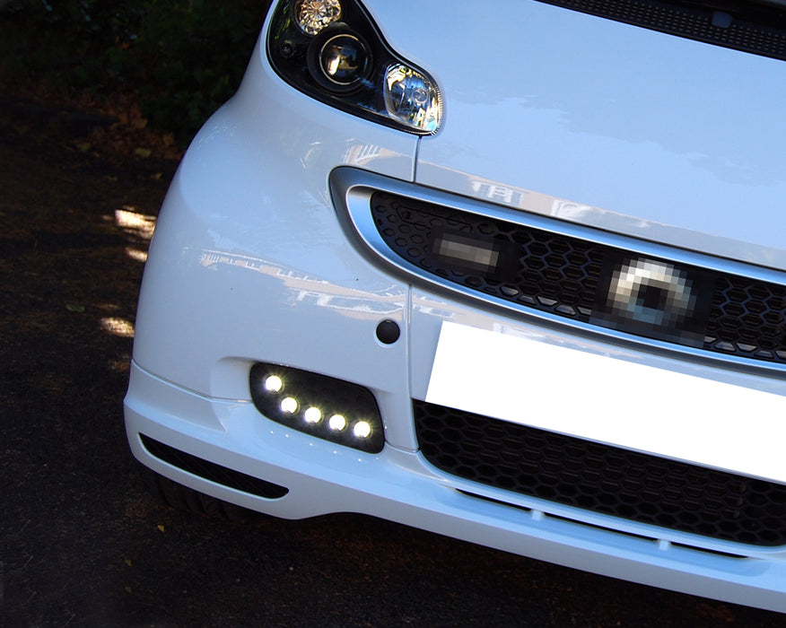 Brabus Style White LEDayFLex DRL w/Spare Bezels For 2008-2012 Smart 451 Retrofit