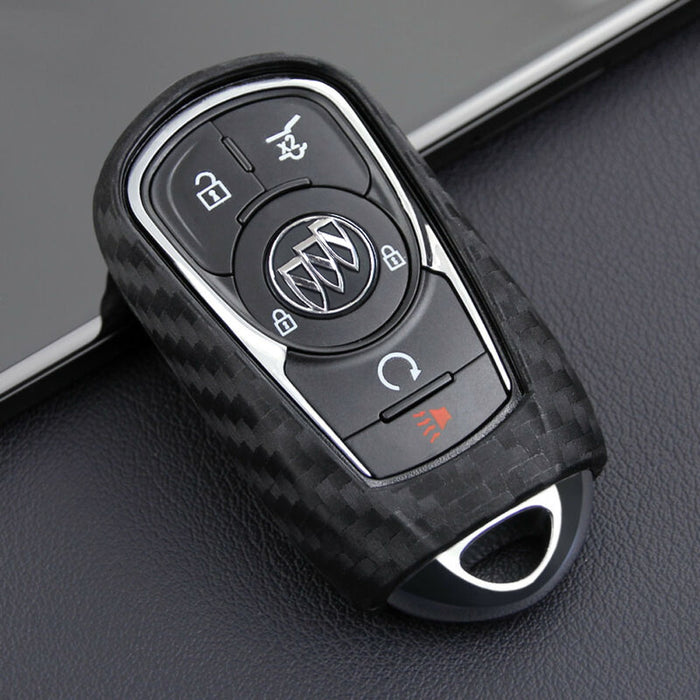 Carbon Fiber Soft Silicone Key Fob For Buick Envision LaCrosse Encore Enclave