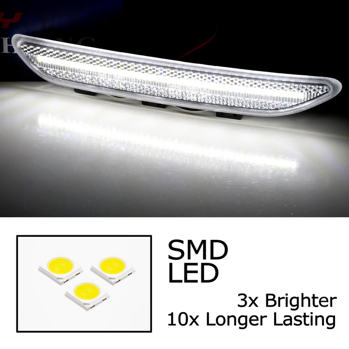 Clear Lens White LED Front Reflex Replace Side Markes For BMW E46 04-06 3 Coupe