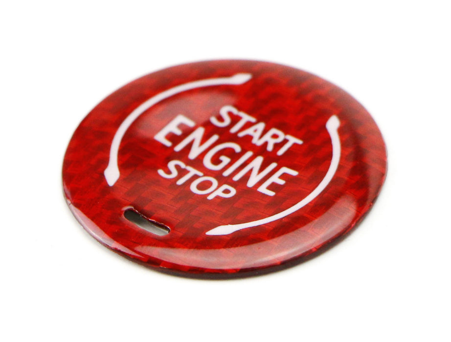 Performance Red Carbon Fiber Engine Start/Stop Push Start Button For C8 Corvette