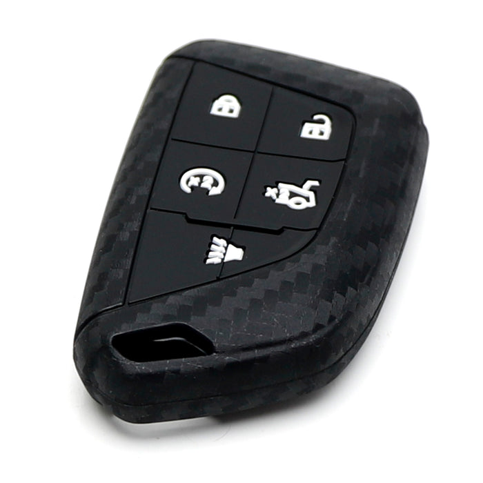 Twill-Weave Silicone Key Fob Cover For 2020-up Cadillac CT5 CT6 XTS XT4 XT5 ATS