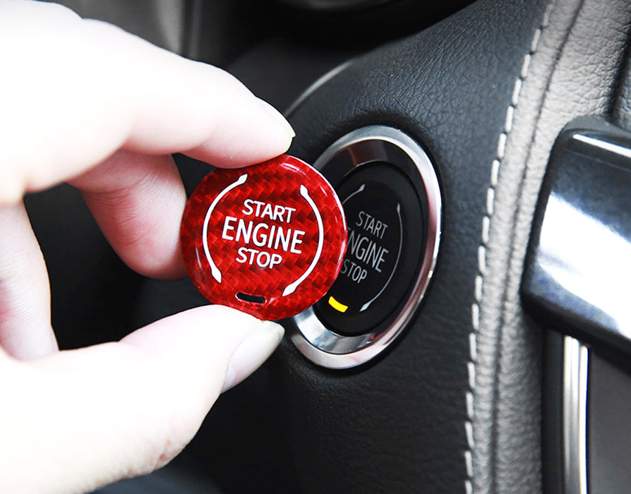 Red Real Carbon Fiber Engine Push Start For Silverado Blazer Corvette Suburban