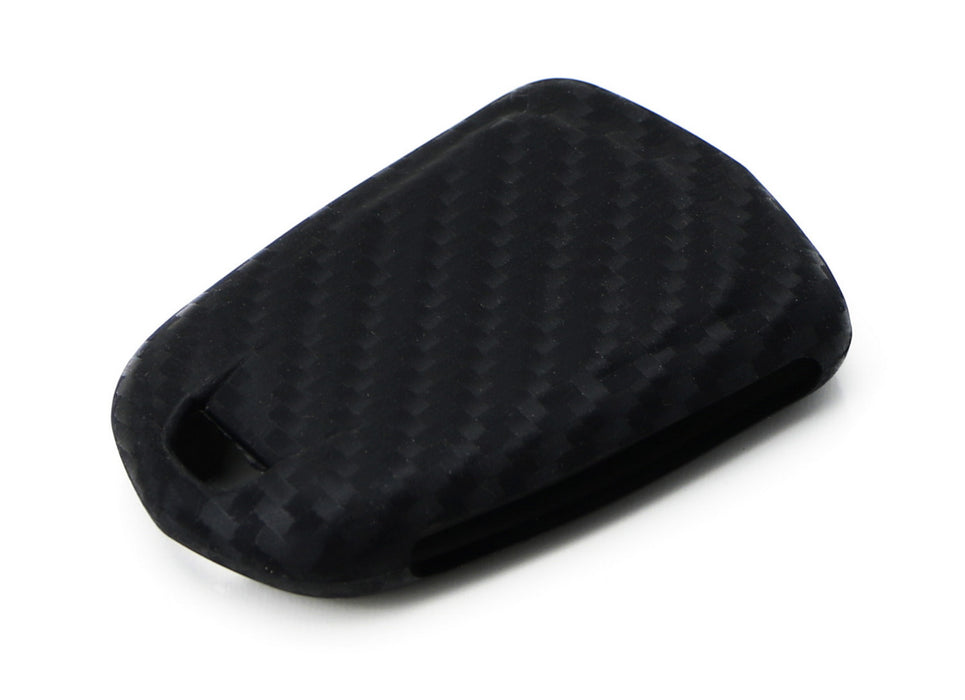 Carbon Fiber Soft Silicone Key Fob Cover For 15-up Cadillac ATS CTS CT6 ELR XTS