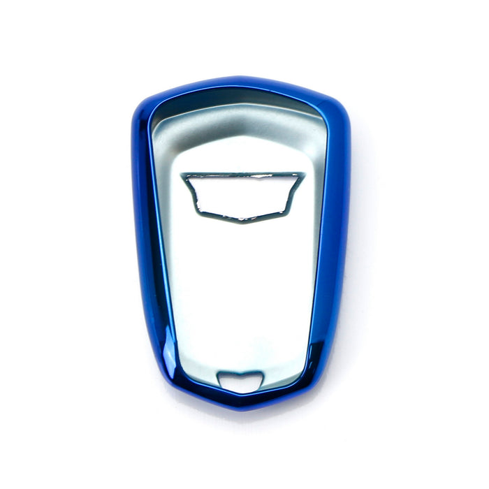 Chrome Blue TPU Key Fob Case For Cadillac ATS CTS CT6 XTS XT5 ELR SRX Escalade