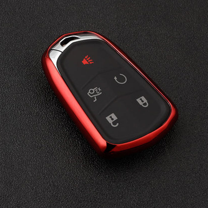 Chrome Black TPU Key Fob Case For Cadillac ATS CTS CT6 XTS XT5 ELR SRX Escalade