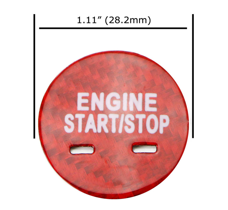 Red Real Carbon Fiber Keyless Engine Push Start Button For Cadillac Chevy GMC