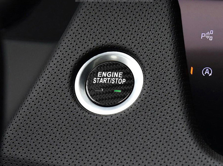 Black Real Carbon Fiber Keyless Engine Push Start Button For Cadillac Chevy GMC