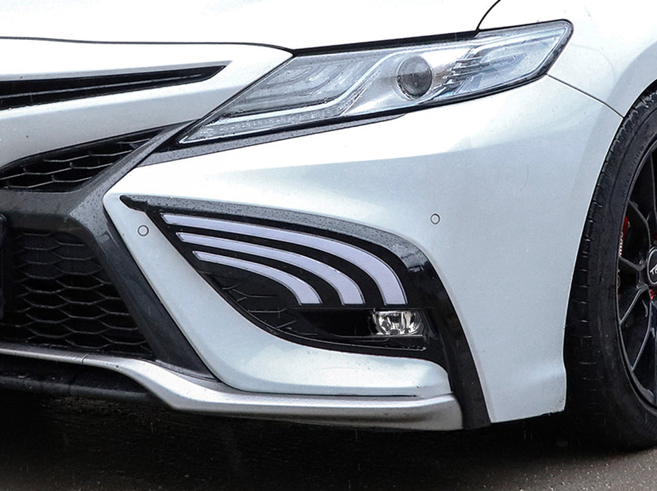 JDM-Spec LED Fog Light Kit w/ White/Amber LED DRL Bezels For 21-up Camry SE XSE