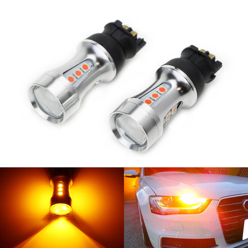 Amber CANbus PWY24W LED Bulbs For Audi A3 A4 A5 BMW i3 MINI F55 F56 Turn Signals