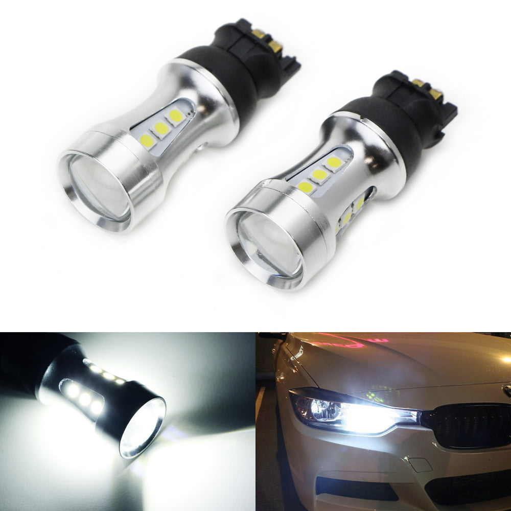 White CANbus PW24W LED Bulbs For BMW F30 3-Series VW MK7 Golf Halogen Trim DRL