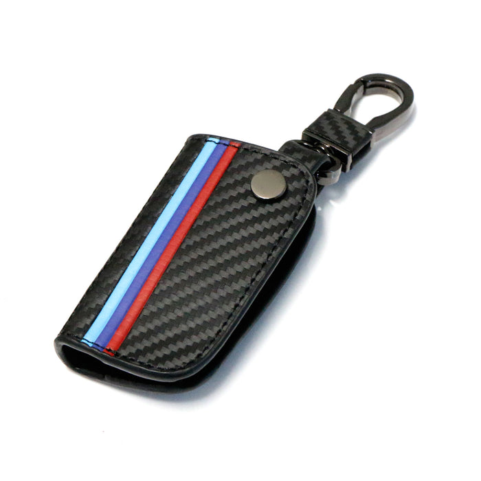 M-Colored Stripe Carbon Fiber Smart Remote Key Fob For BMW 1 3 5 6 Series X5 X6