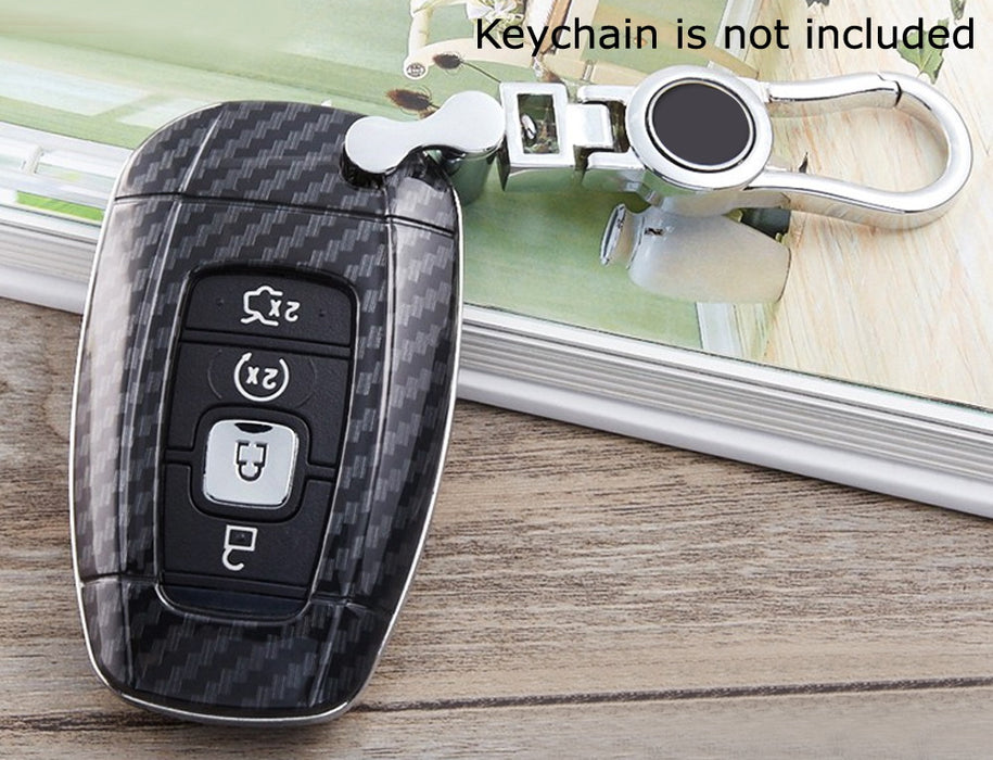 Black "Carbon Fiber" Key Fob Shell Cover For 18-up Lincoln MKZ MKC Navigator etc