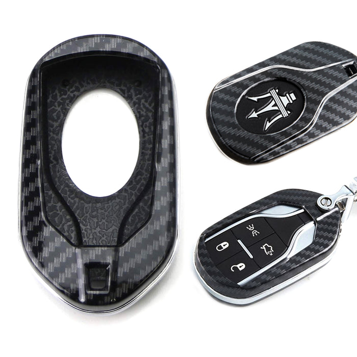 Black"Carbon Fiber" Key Fob For 13-up Maserati Quattroporte, Ghibli, 17+ Levante