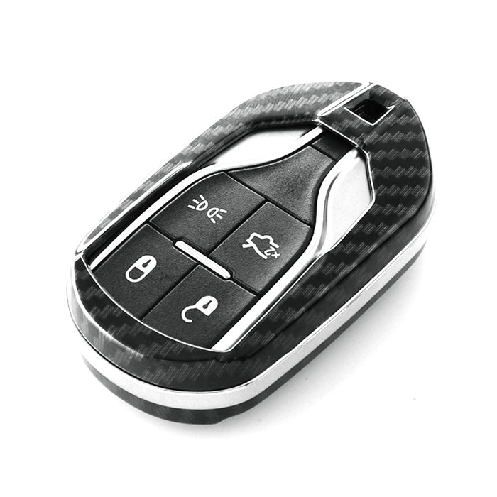 Black"Carbon Fiber" Key Fob For 13-up Maserati Quattroporte, Ghibli, 17+ Levante