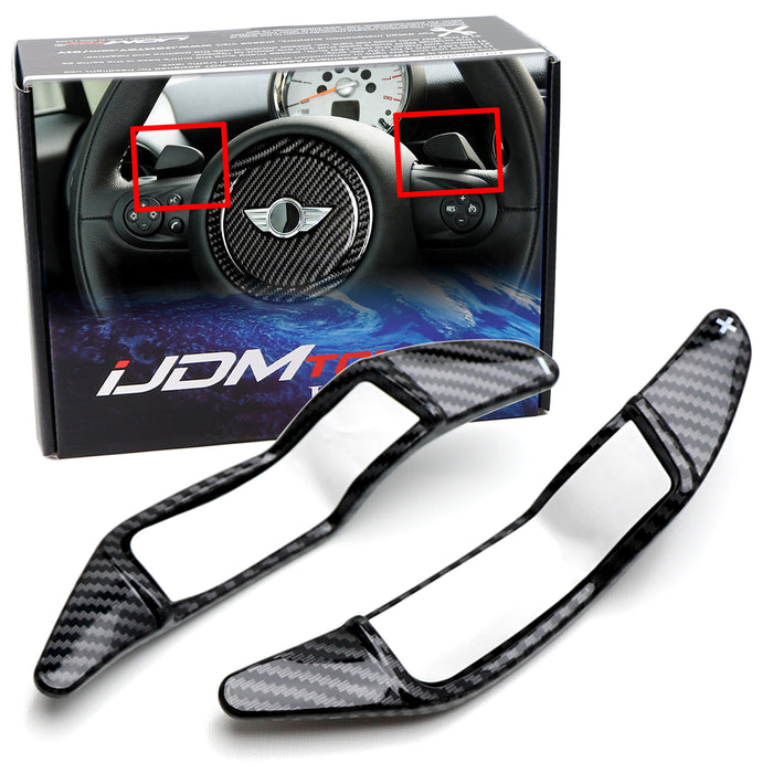 Twill-Weave Carbon Style Steering Wheel Paddle Shifter For MINI R56 R58 R60 R61