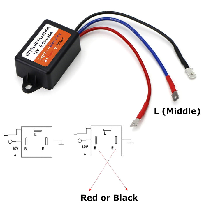 3-Pin CF13/CF14 Interchangeable CF15 Electronic LED Flasher Relay For LED Bulbs