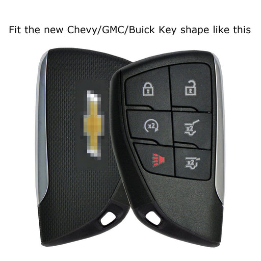 Red TPU Key Fob Case w/ Face Cover For 2021-up Chevy Suburban/Tahoe, GMC Yukon