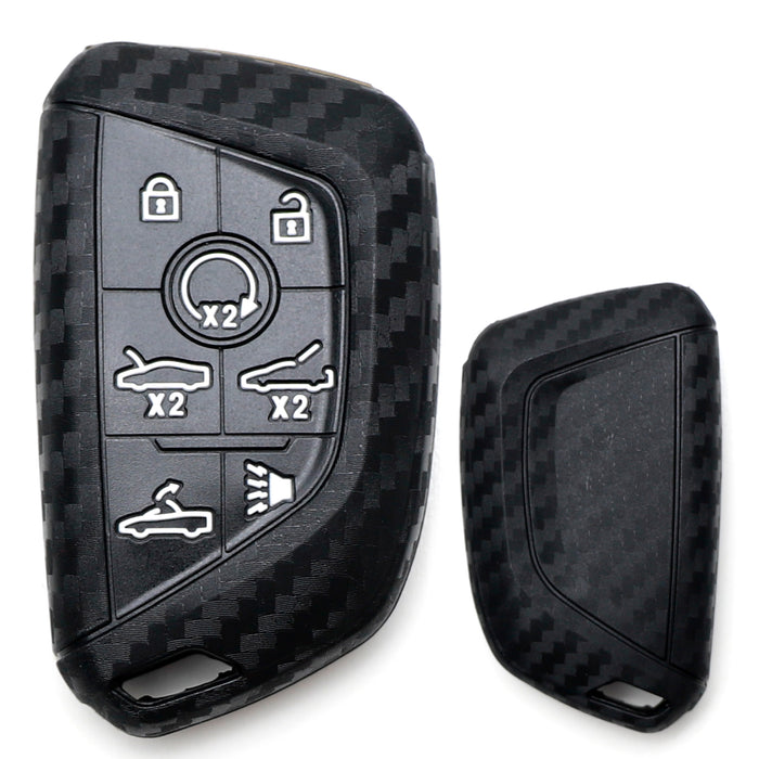 Silicone carbon fiber pattern Key Fob Cover For Chevy C8 Corvette