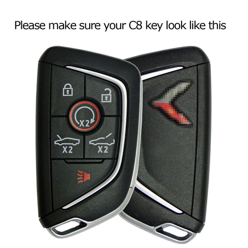 Carbon Fiber Pattern Silicone Key Fob Cover For Chevy 20+ C8 Corvette Stingray