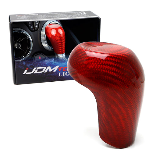 Red Real Carbon Fiber Shift Knob Cover Shell For Chevy Camaro Automatic Transmission