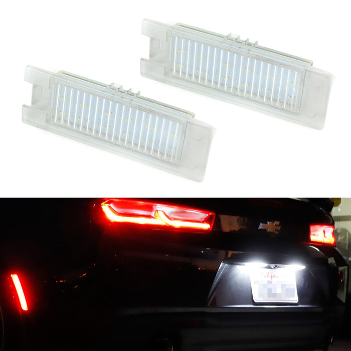 White 3W CANbus LED License Plate Light Kit For 14-up Chevy Camaro, 13-15 Malibu