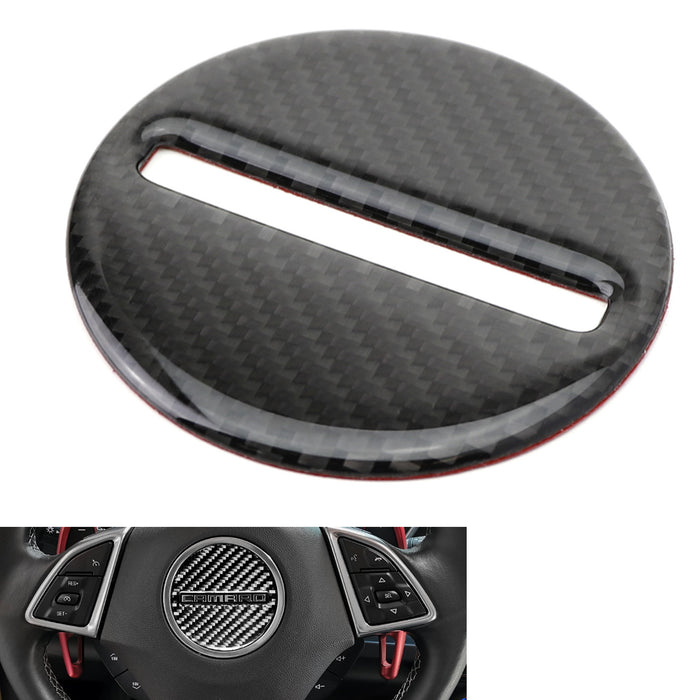 Carbon Fiber Steering Wheel Center Decoration Trim For 2016-up Chevrolet Camaro