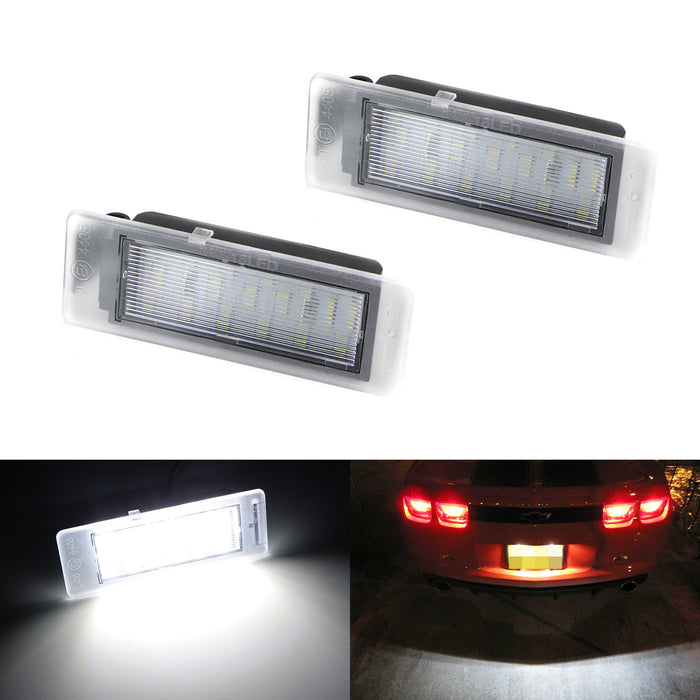 White CAN-bus LED License Plate Lights Assy For Chevy Camaro Corvette SS ATS CTS