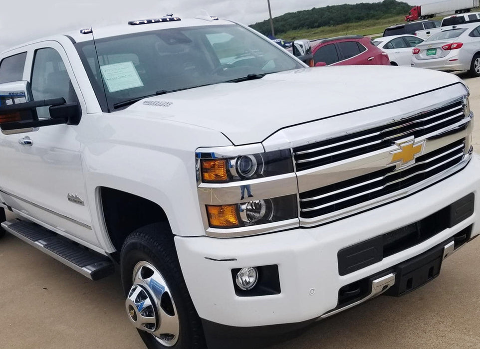 Smoked Lens White LED Cab Roof Light Kit For 2007-14 Chevy GMC 2500 3500 Truck