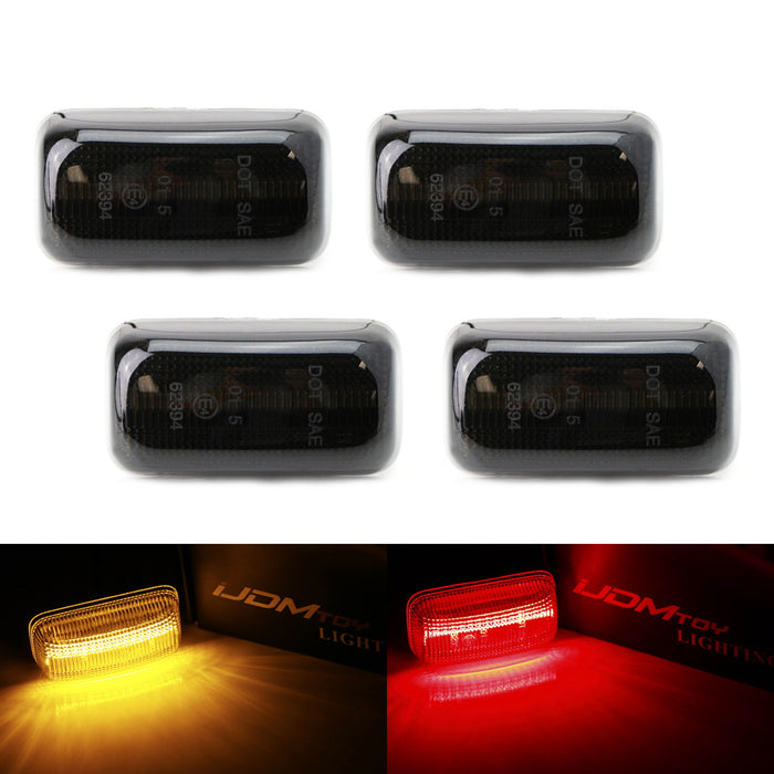 Smoke Lens Amber/Red LED Rear Fender Marker Lights For 15+ Chevy GMC 2500/3500HD