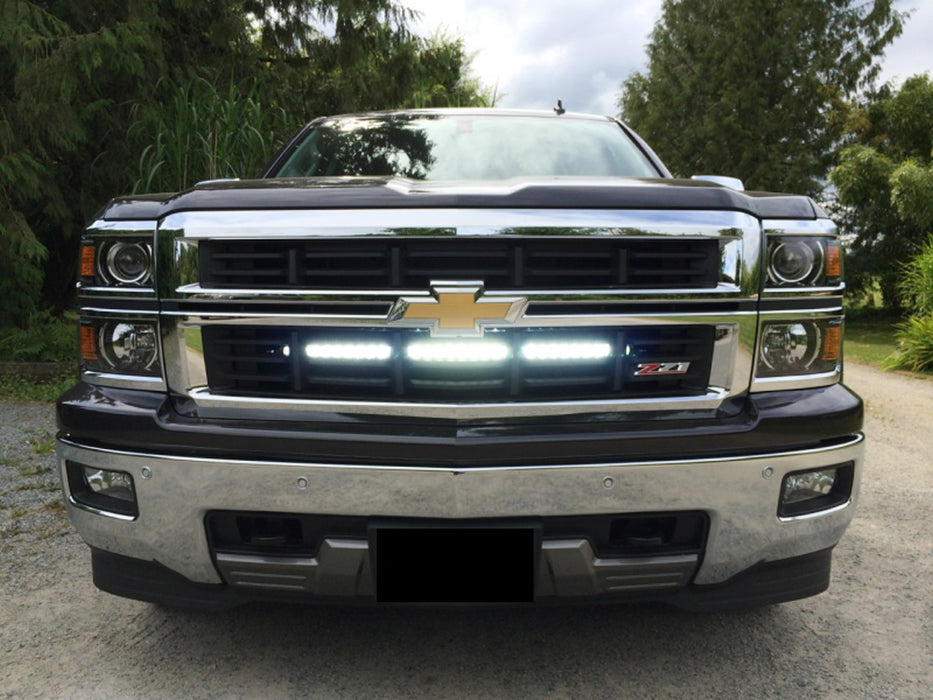 150W 30" CREE LED Light Bar w/ Behind Grille Bracket, Wiring For Chevy Silverado