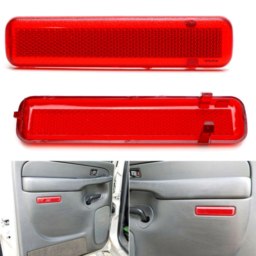 Red Interior Side Door Reflector Panel Covers For Chevy Avalanche Silverado GMC