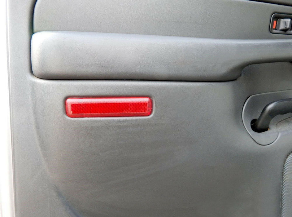 Red Interior Side Door Reflector Panel Covers For Chevy Avalanche Silverado GMC