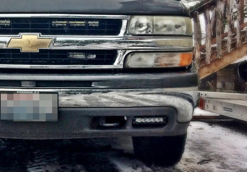 LED Light Bar w/ Foglamp Location Bracket Wiring For Chevy 1500 2500 3500 Tahoe